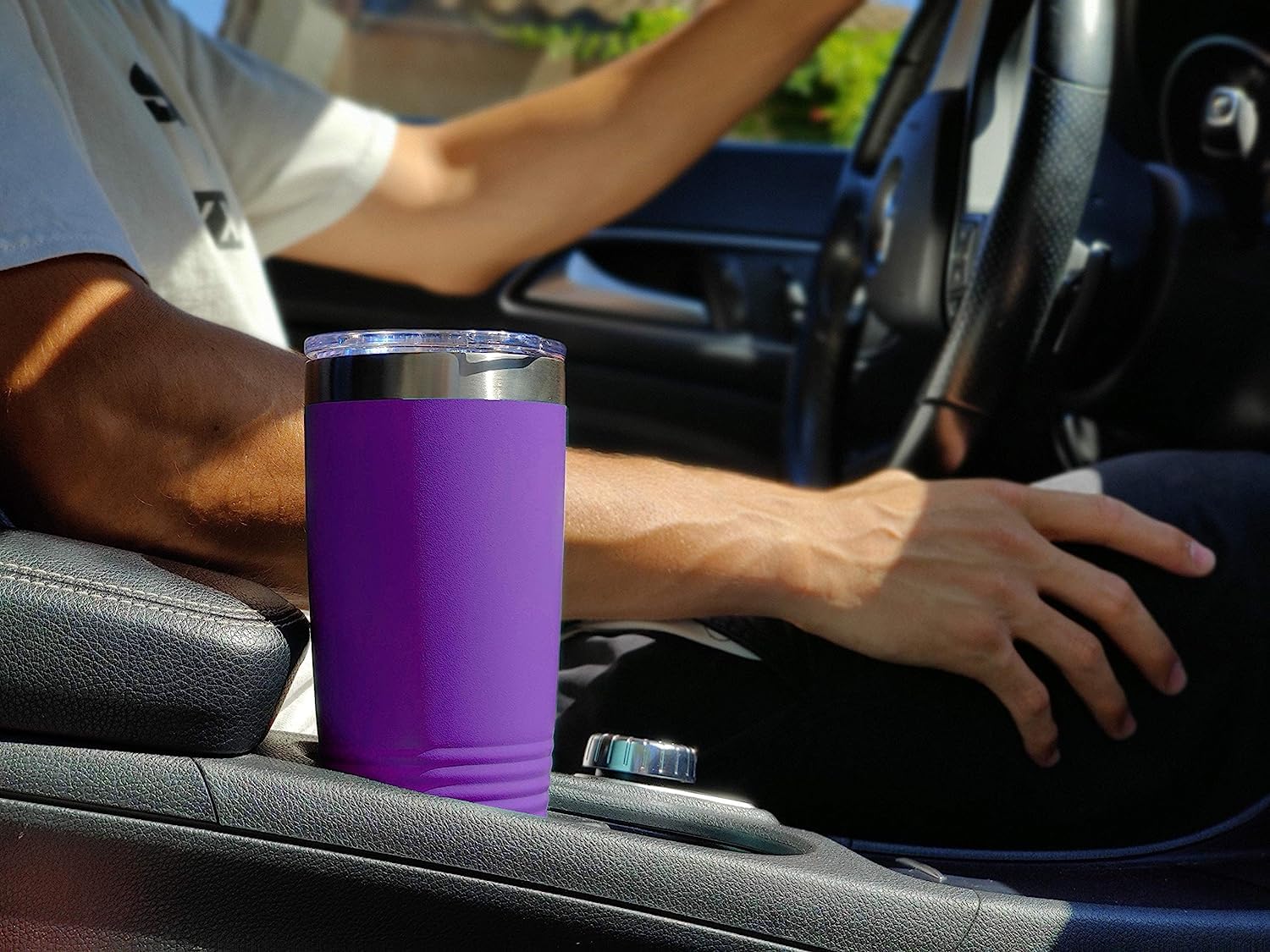 LaserGram 20oz Vacuum Insulated Stainless Steel Tumbler Mug - Custom Engraved 'World's Greatest Aunt' Gift (Dark Purple) | Perfect for Coffee, Tea & Cold Drinks at Home, Office or Travel