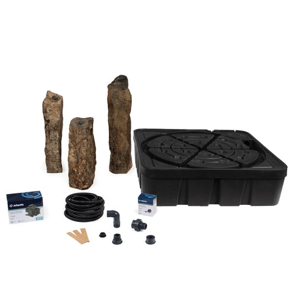 Premium Atlantic 3-Piece Natural Basalt Column Fountain Kit - 24