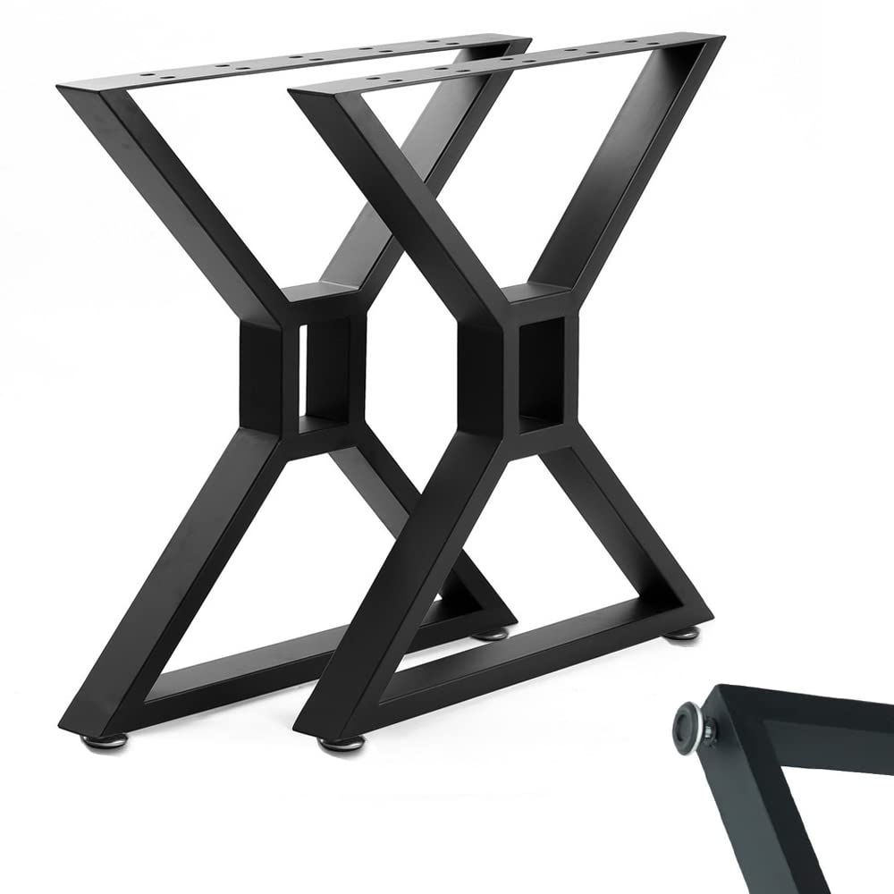 Heavy Duty Metal Table Legs - Industrial Style Desk & Furniture Legs Set of 2 (28
