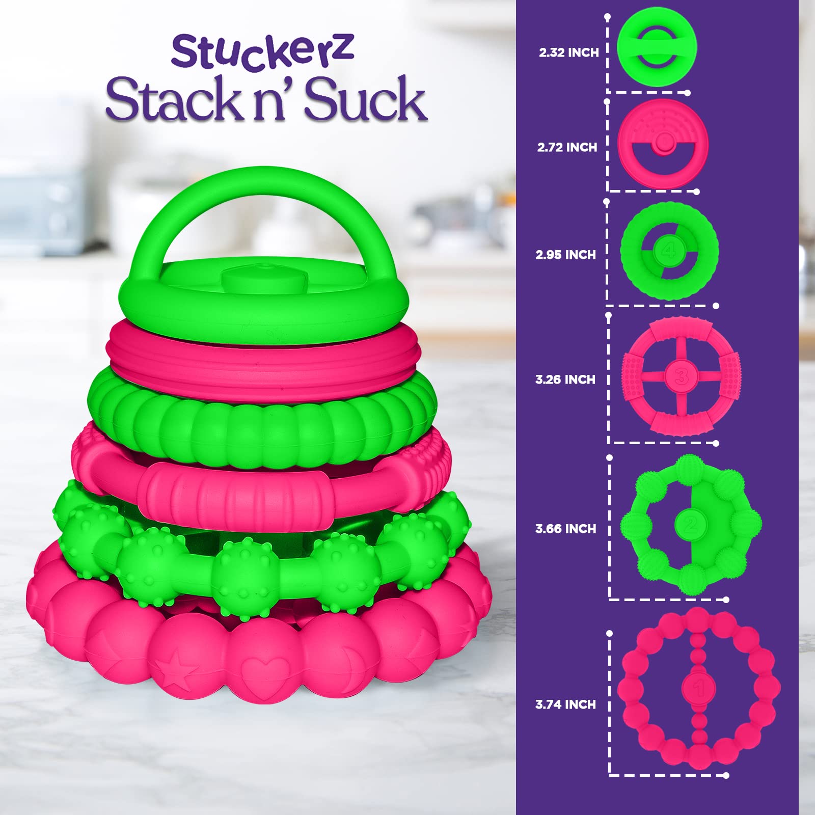 Soft Silicone Baby Stacking Rings - Teething Toy for Boys & Girls | Interactive Developmental Toy for Playtime & Learning