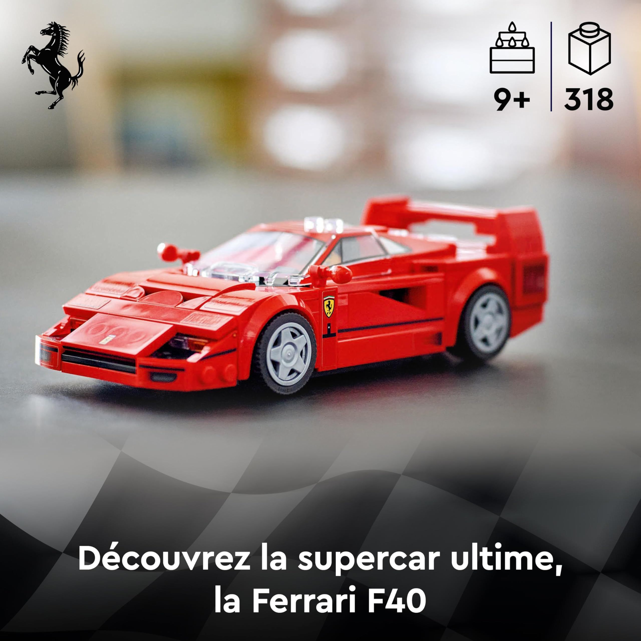 LEGO Speed Champions Ferrari F40 Supercar Building Toy Set with Driver Minifigure - Collector's Construction Kit for Kids, Boys & Girls 76934 - Perfect for Racing Play, Display & Gift Giving