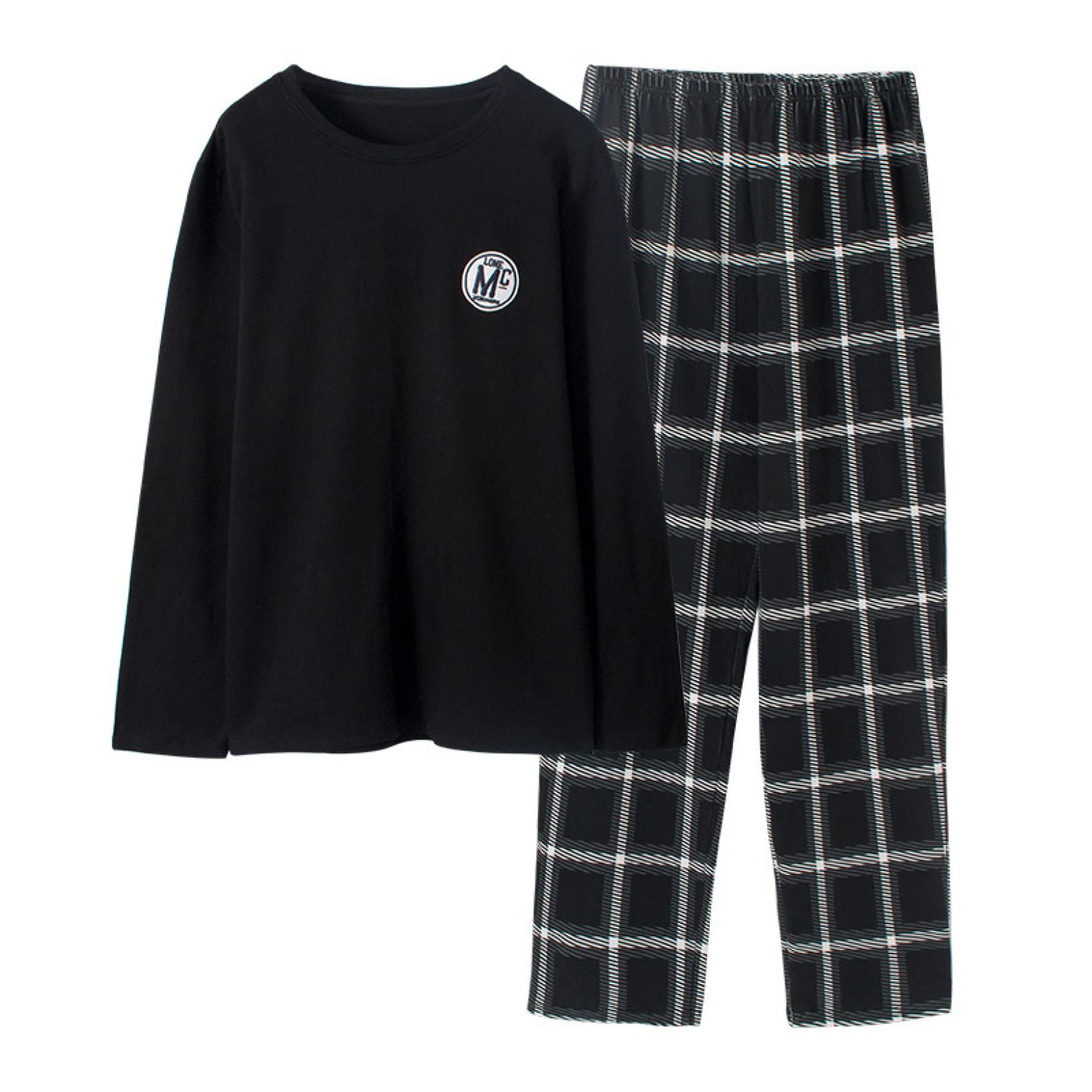 Men's Cotton Pajama Set - Soft Long Sleeve Sleepwear for Comfortable Lounging