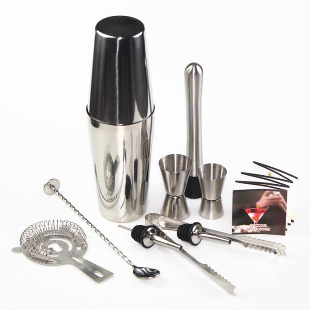 Premium KEDUODUO 10-Piece Stainless Steel Cocktail Shaker Set - Professional Bar Tools for Mixing Drinks, Perfect for Home Bars, Parties & Bartending