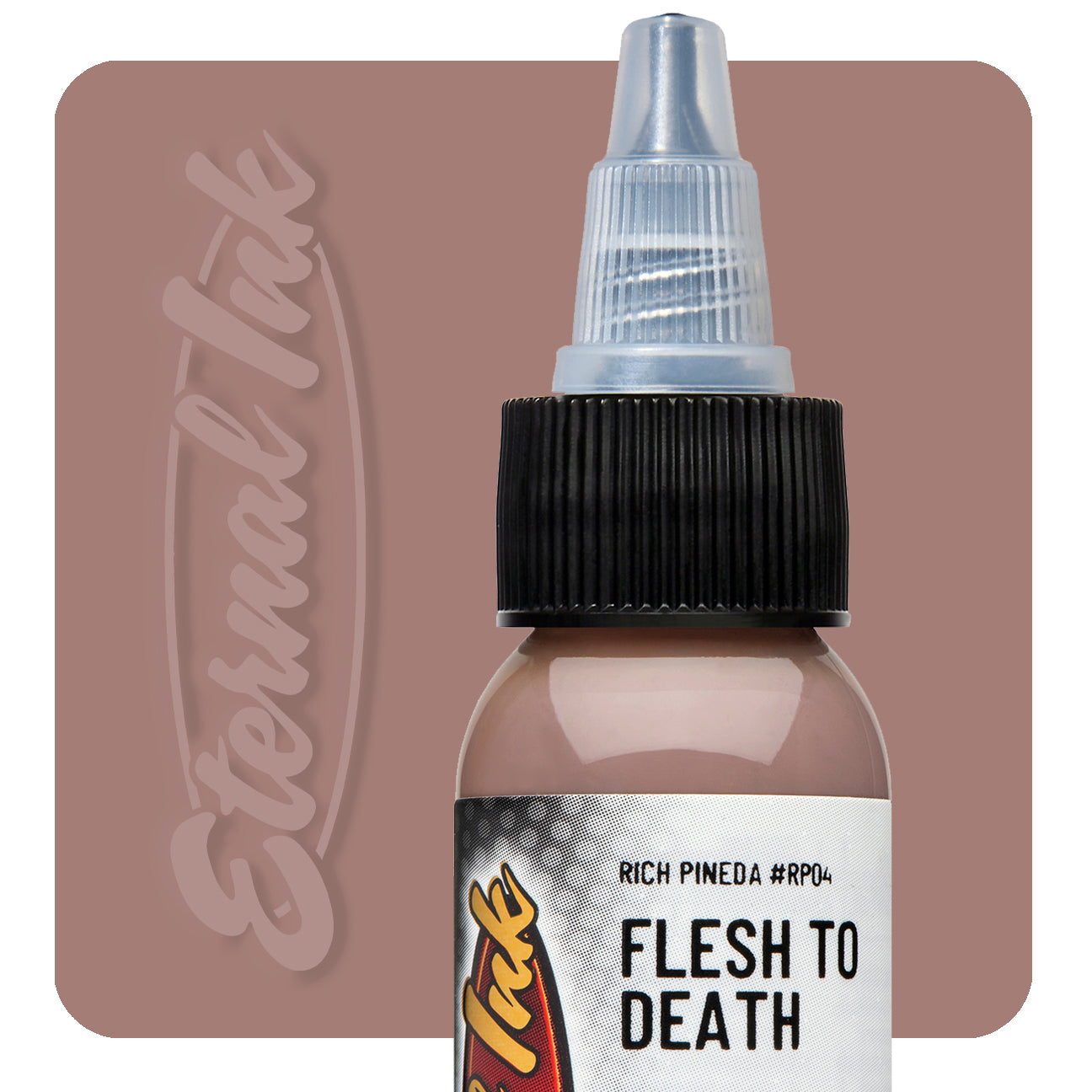 Eternal Rich Pineda Flesh to Death Tattoo Ink 1oz - Professional Tattoo Artist Supplies for Bold Blackwork & Dark Art Designs