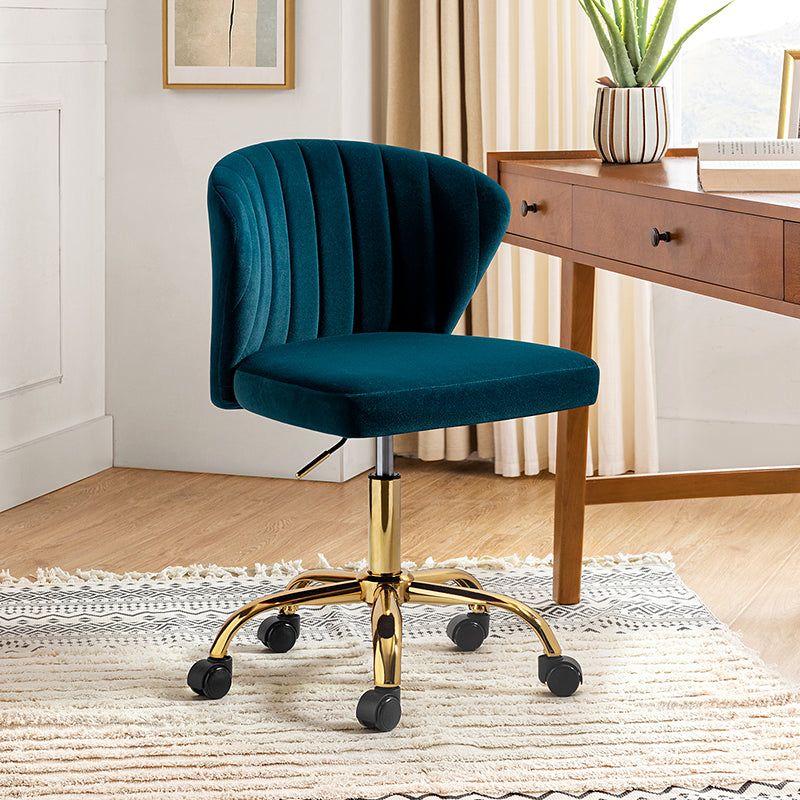Premium Chandra Velvet Office Chair - Ergonomic Executive Desk Chair with Lumbar Support for Home & Office Workspaces - Comfortable Modern Computer Chair for Long Hours of Sitting