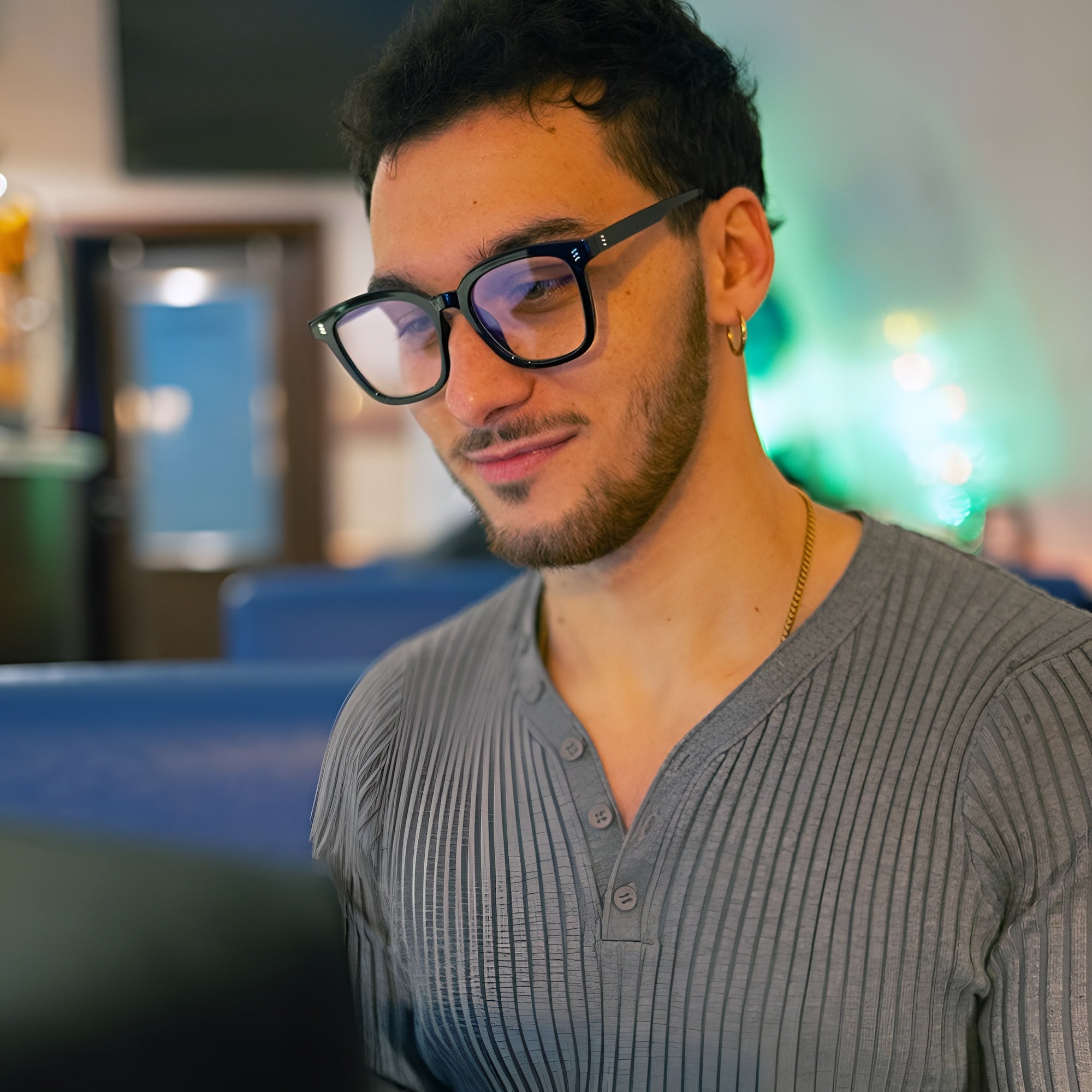 Blue Light Blocking Glasses for Screen Use - Noe Square Computer Glasses for Eye Strain Relief | Perfect for Gaming, Working & Studying