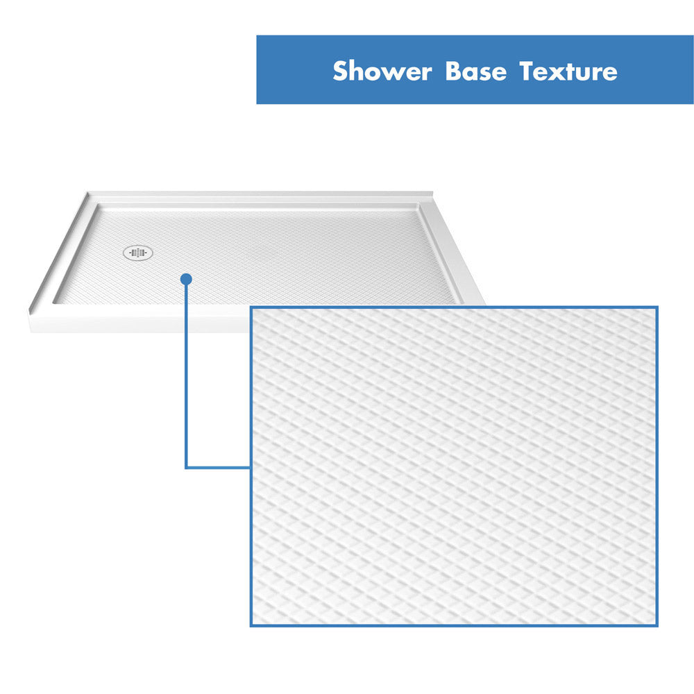 DreamLine Flex 36x60x74.75 Inch Semi-Frameless Pivot Shower Enclosure with SlimLine Base Kit - Modern Bathroom Upgrade for Small Spaces & Luxury Homes