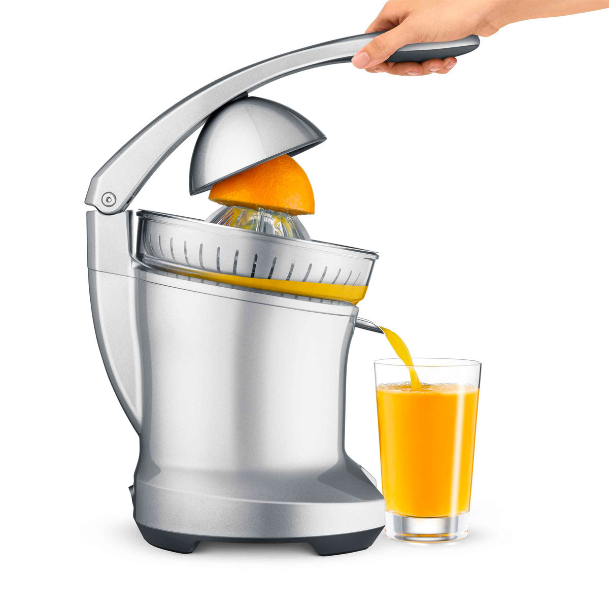 Breville BCP600SIL Citrus Press Juicer - Electric Citrus Juicer for Oranges, Lemons & Grapefruits - Perfect for Breakfast, Fresh Juice Bars & Healthy Lifestyles