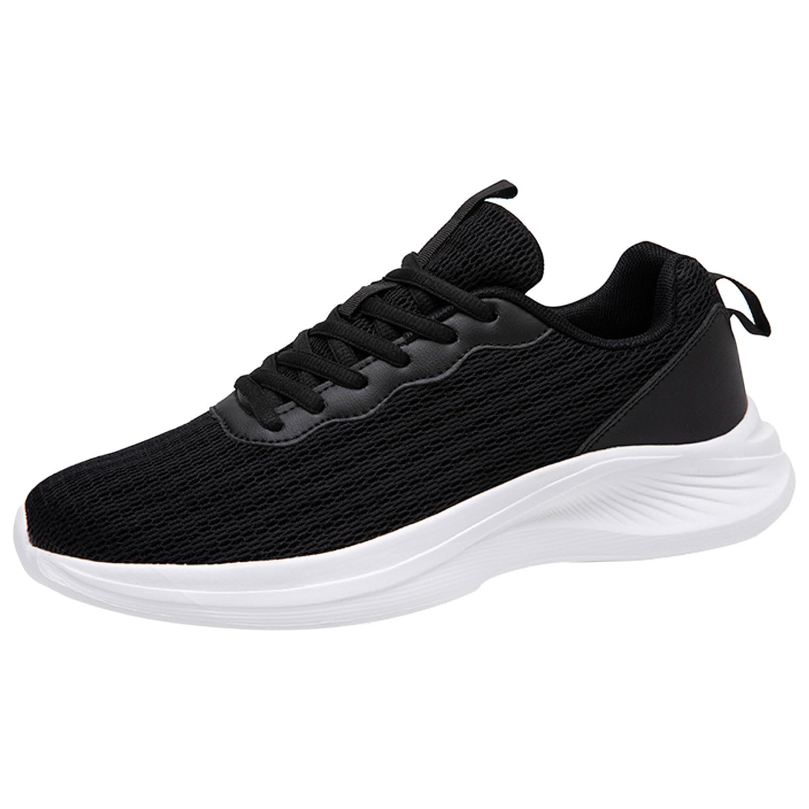 **Men's Casual Sneakers - Breathable Mesh Sports Shoes, Non-Slip Flat Sole, Comfortable Lace-Up Design, Solid Color & Simple Pattern - Perfect for Running, Gym Workouts & Everyday Wear (Size 9)**