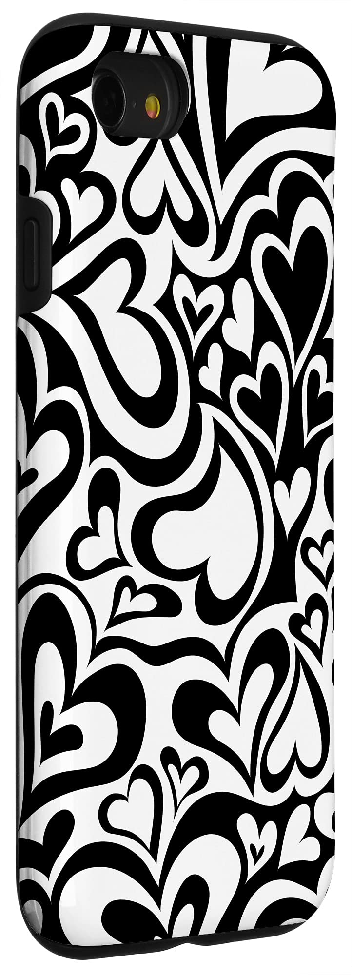 iPhone SE 2020 / 7 / 8 黑白爱心咖啡爱情漩涡抹茶手机壳 - 时尚保护，适合日常使用、约会、办公场景