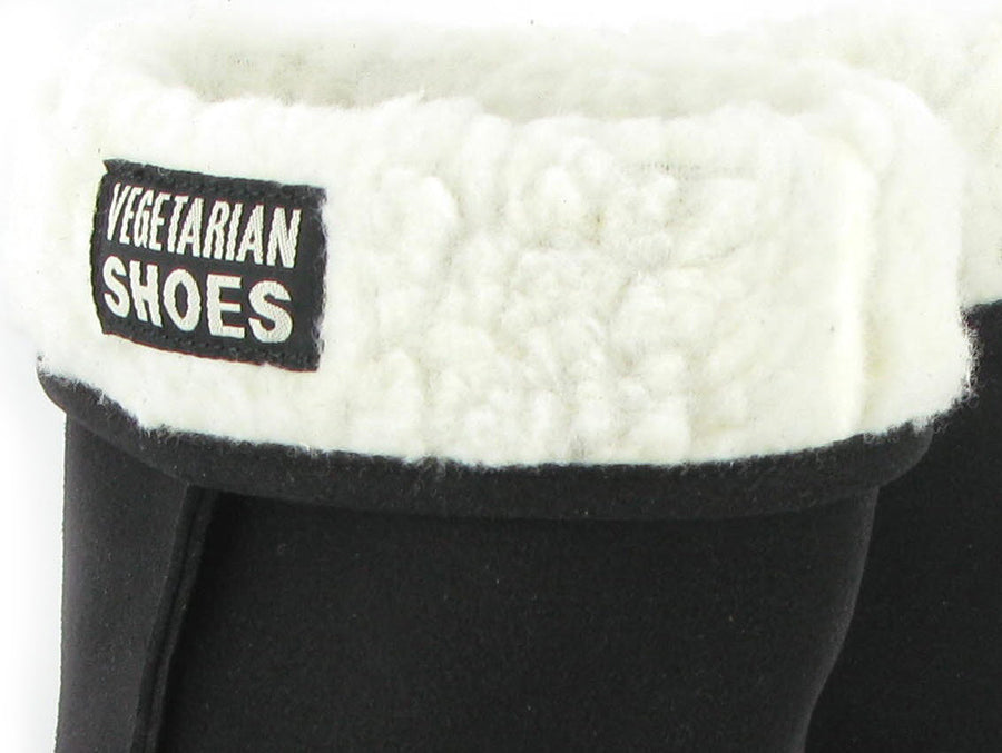 Vegan Leather Snugge Boots for Women & Men - Black Comfortable Slip-On Shoes for Casual Wear, Work & Outdoor Activities