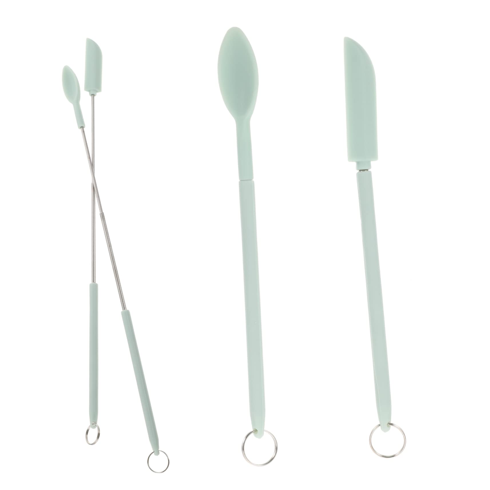 FOMIYES Silicone Makeup Spatula Set - 6-in-1 Beauty Tool for Foundation, Lotion, Cream Scraping - Portable Cosmetic Scoop for Makeup Removal, Hair Wax, Sauce Bottles - Perfect for Salon, Home & Travel Beauty Kit