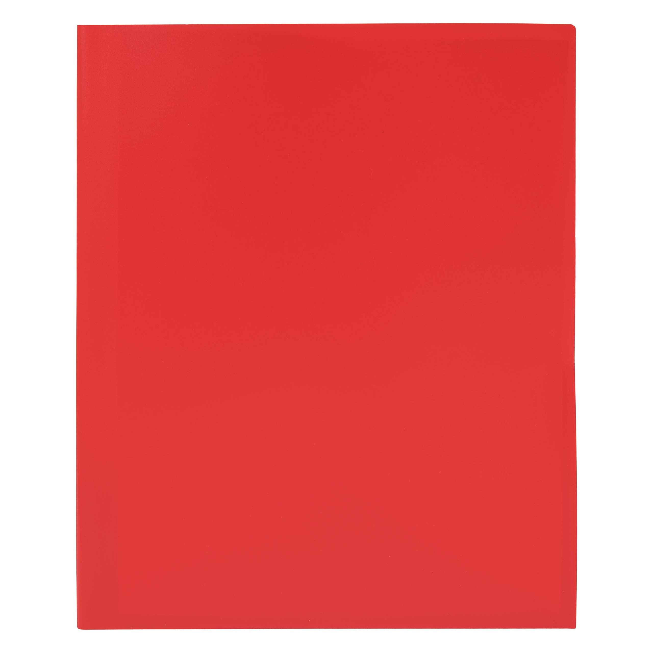 Mintra Office Poly Pocket Folders - 8 Pack Red Plastic File Folders for School, Work & Home Organization - Perfect for Documents, Papers & Office Supplies