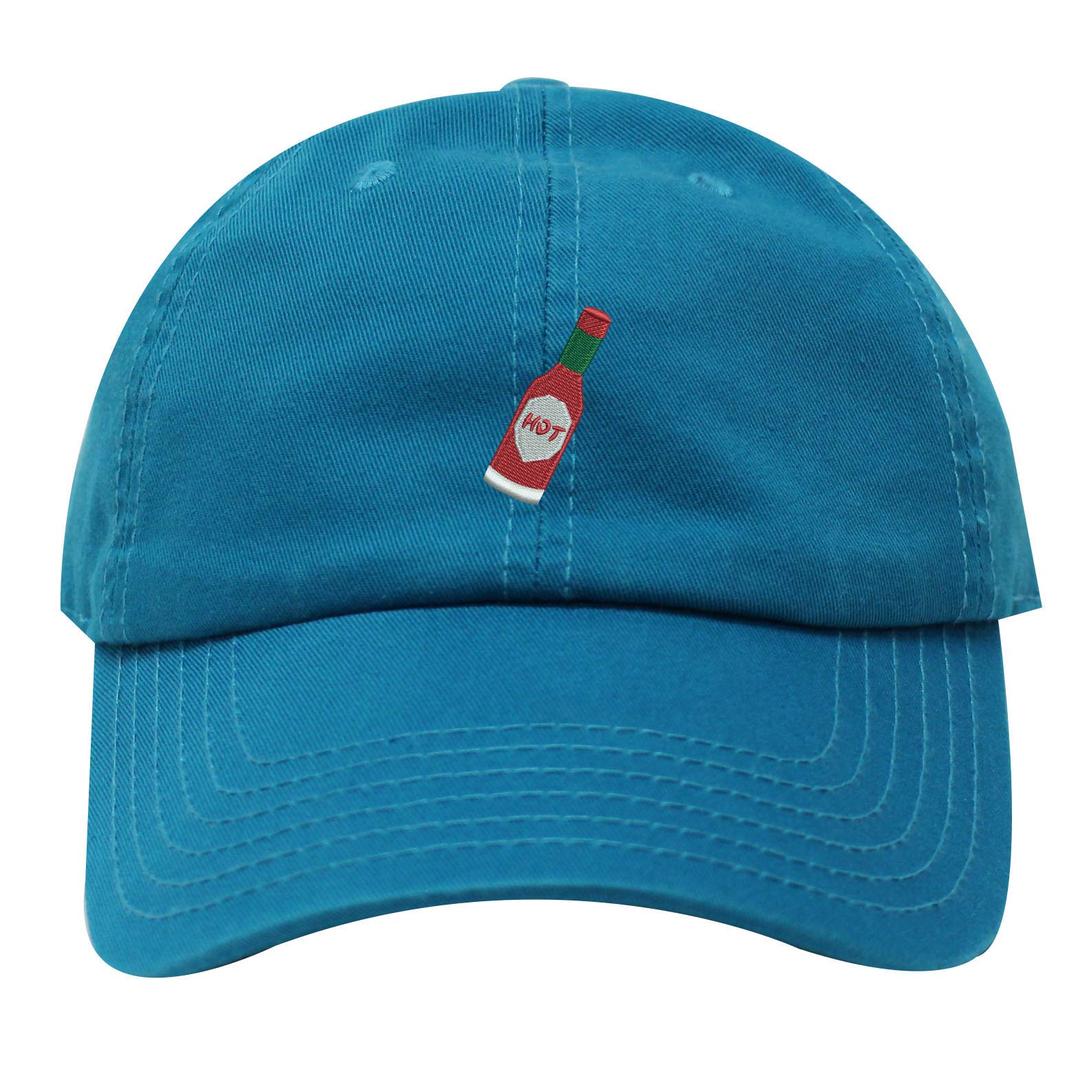 INK STITCH Hot Sauce Embroidered Cotton Baseball Cap - Adjustable Unstructured Dad Hat for Men & Women - 21 Color Options - Perfect for Summer, BBQ Parties & Casual Outings