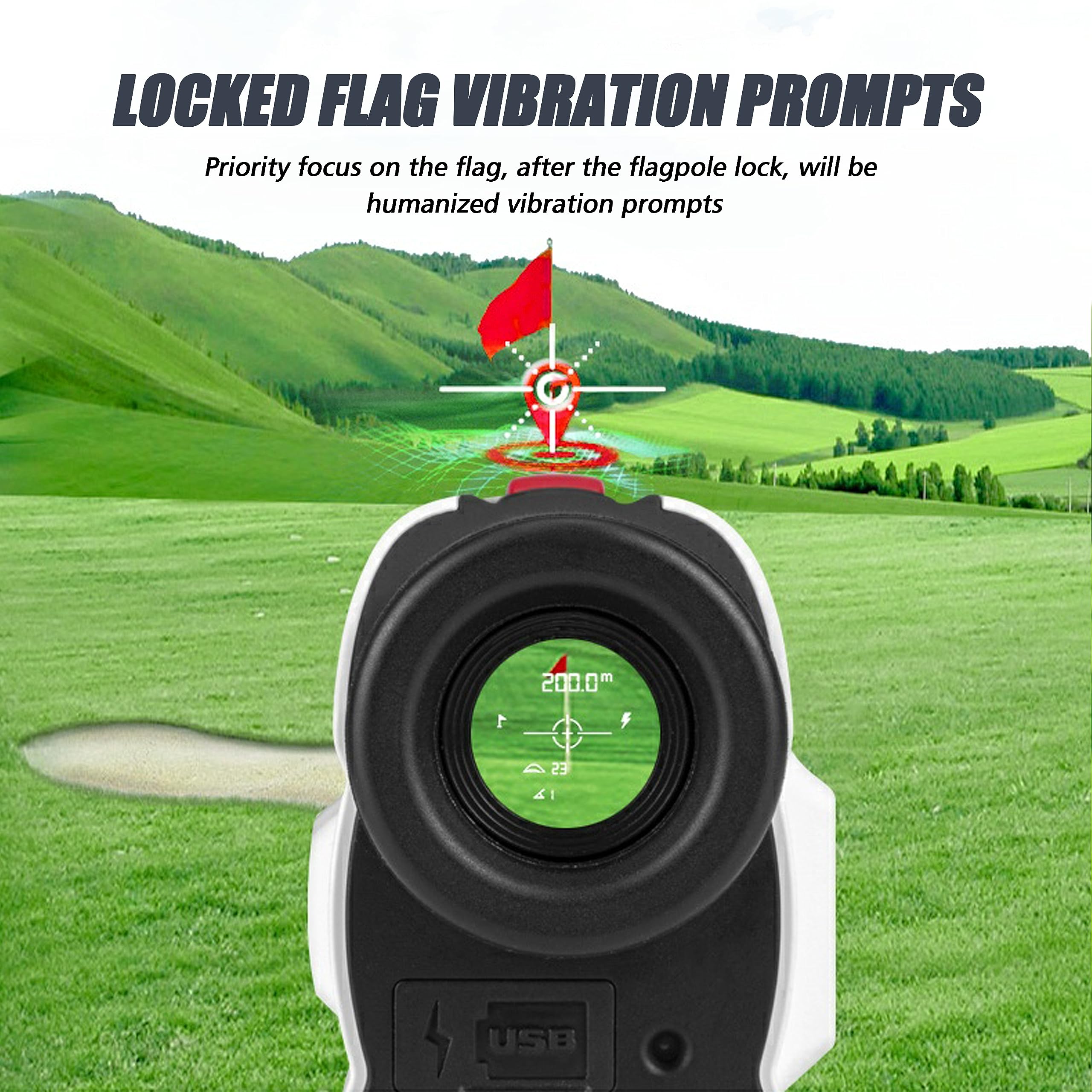 PGM Golf Rangefinder with Slope | 600 Yard Laser Range Finder | 7X Magnification | Flag Lock & Vibration | Golf Gifts for Men | Perfect for Tournament Play & Course Practice