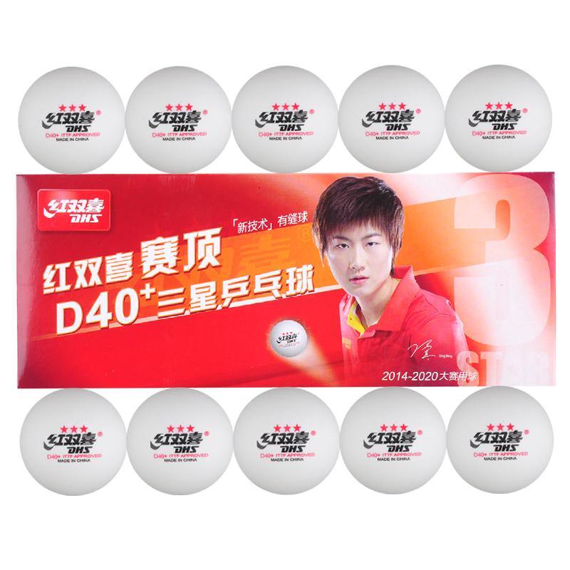 Premium DHS D40+ 3-Star Table Tennis Balls (White) - Professional Competition Ping Pong Balls for Tournaments & Training Sessions