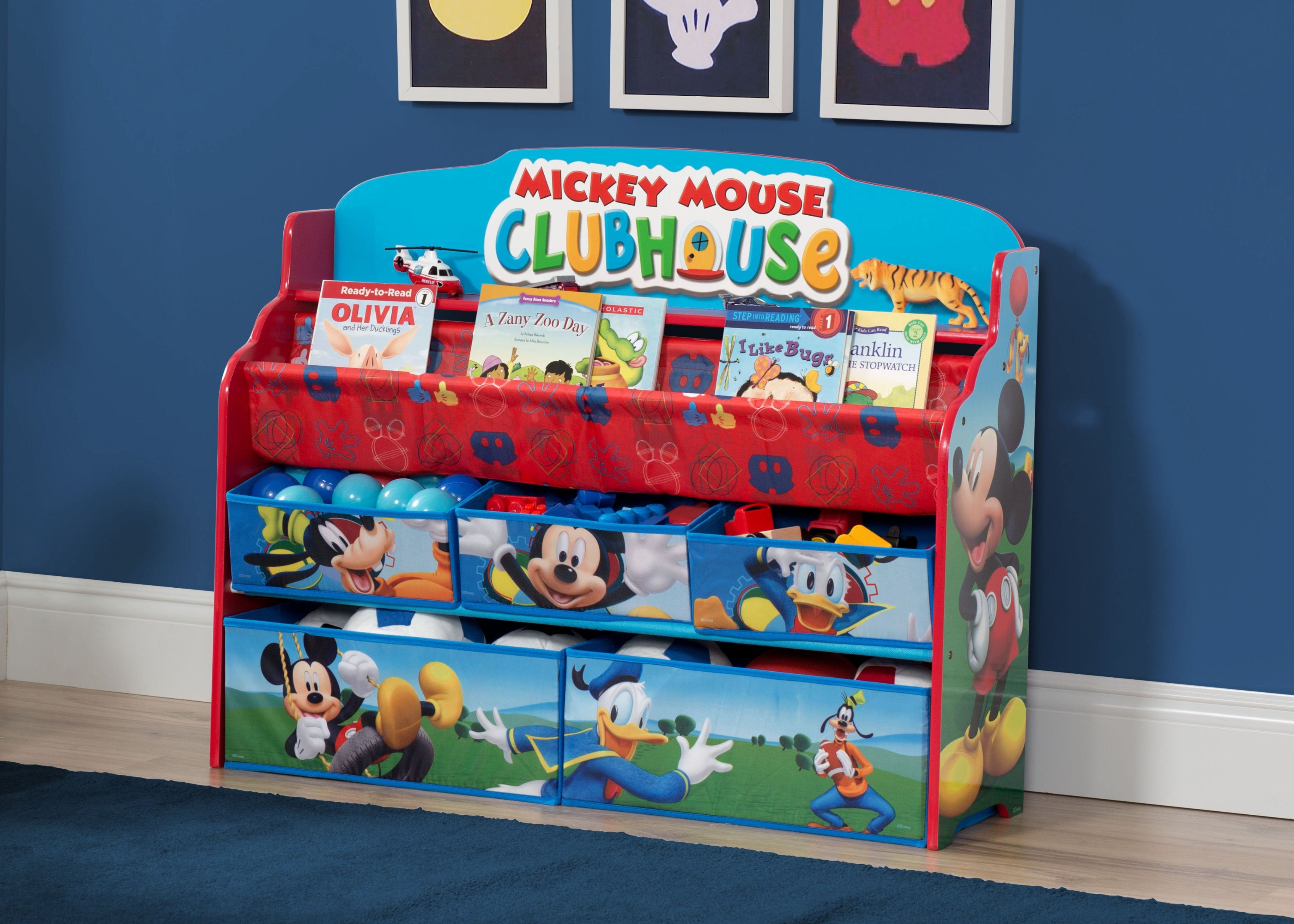 Mickey Mouse Deluxe Book & Toy Organizer Storage Box for Kids - Perfect for Nursery, Playroom & Classroom Organization