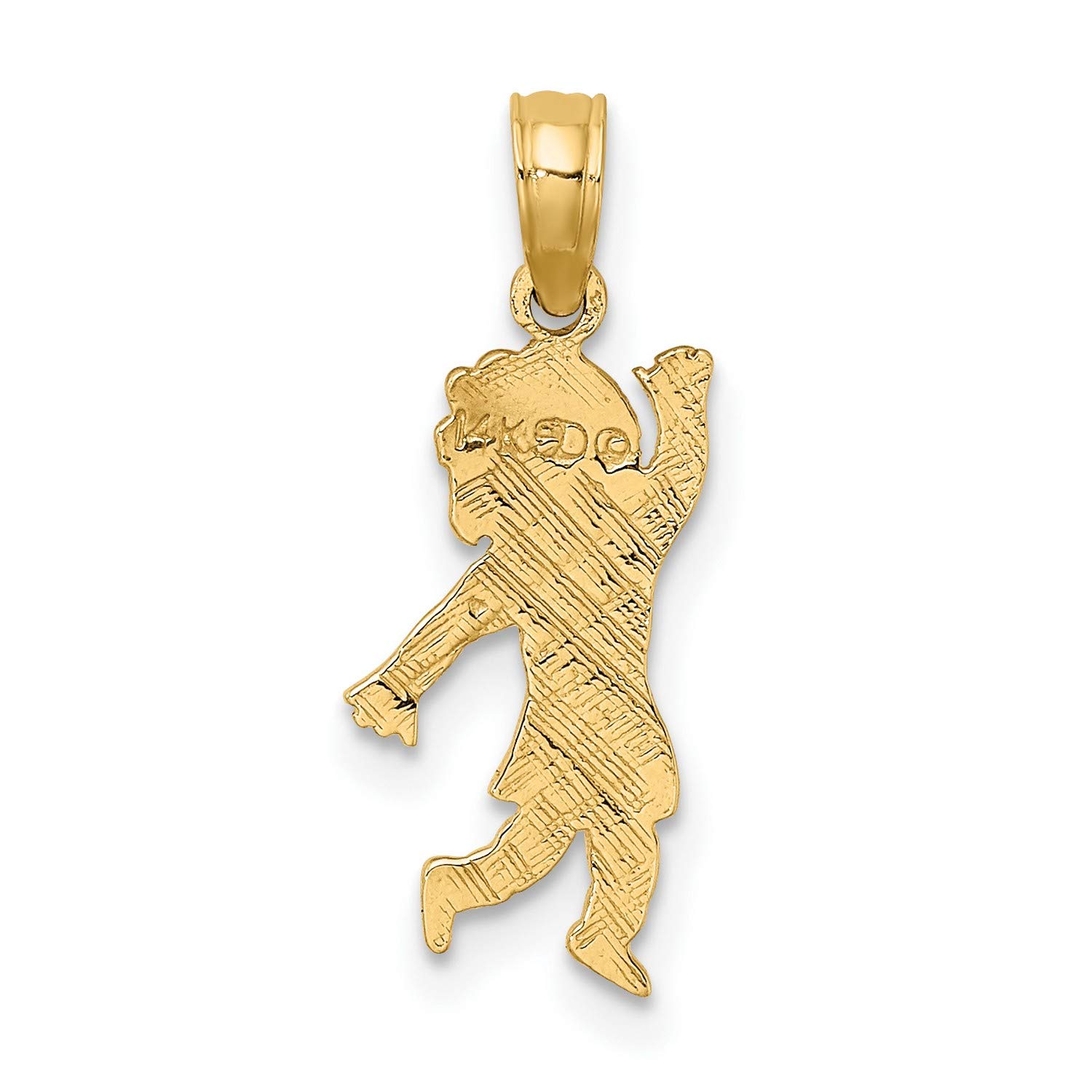 14k Yellow Gold Girl Waving with Flower Charm - 14mm x 7mm Blouse Jewelry - Perfect for Gifts, Birthdays & Special Occasions