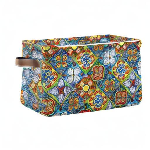 Mexican Talavera Storage Baskets - 2 Pack Closet Organizer Bins & Shelf Cubes for Home Organization | Perfect for Bedroom, Bathroom & Kids Room Storage