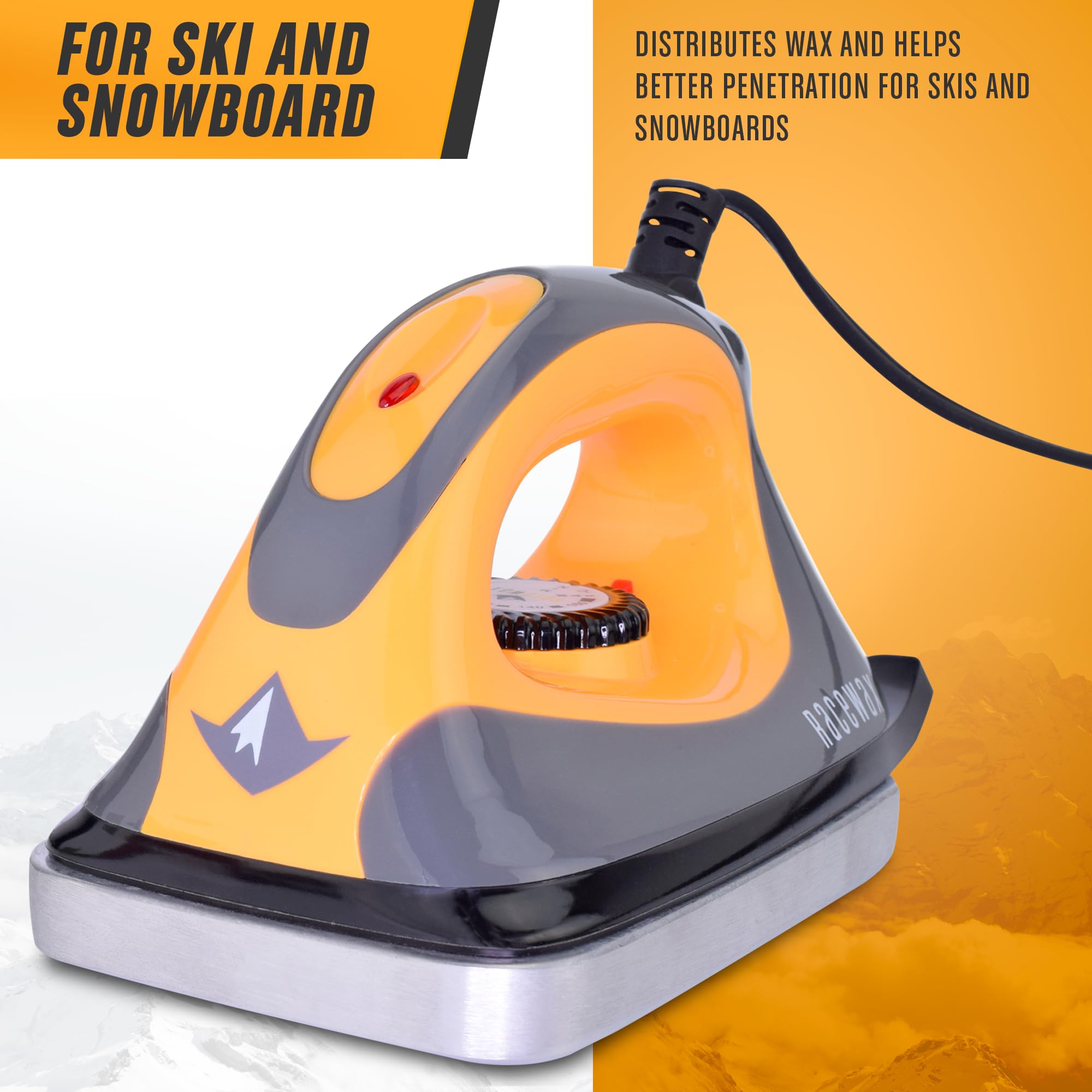 RaceWax PB-8800 Professional Ski & Snowboard Waxing Iron - Best for Tuning Skis & Snowboards at Home or Shop - Perfect for Winter Sports Enthusiasts