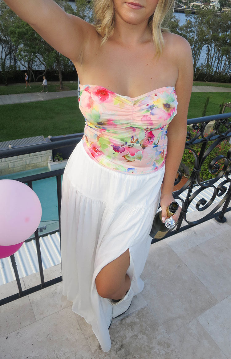 Elegant Cade White Maxi Skirt for Women - Flowy Boho Summer Skirt with Pockets | Perfect for Beach, Vacation, and Casual Outings