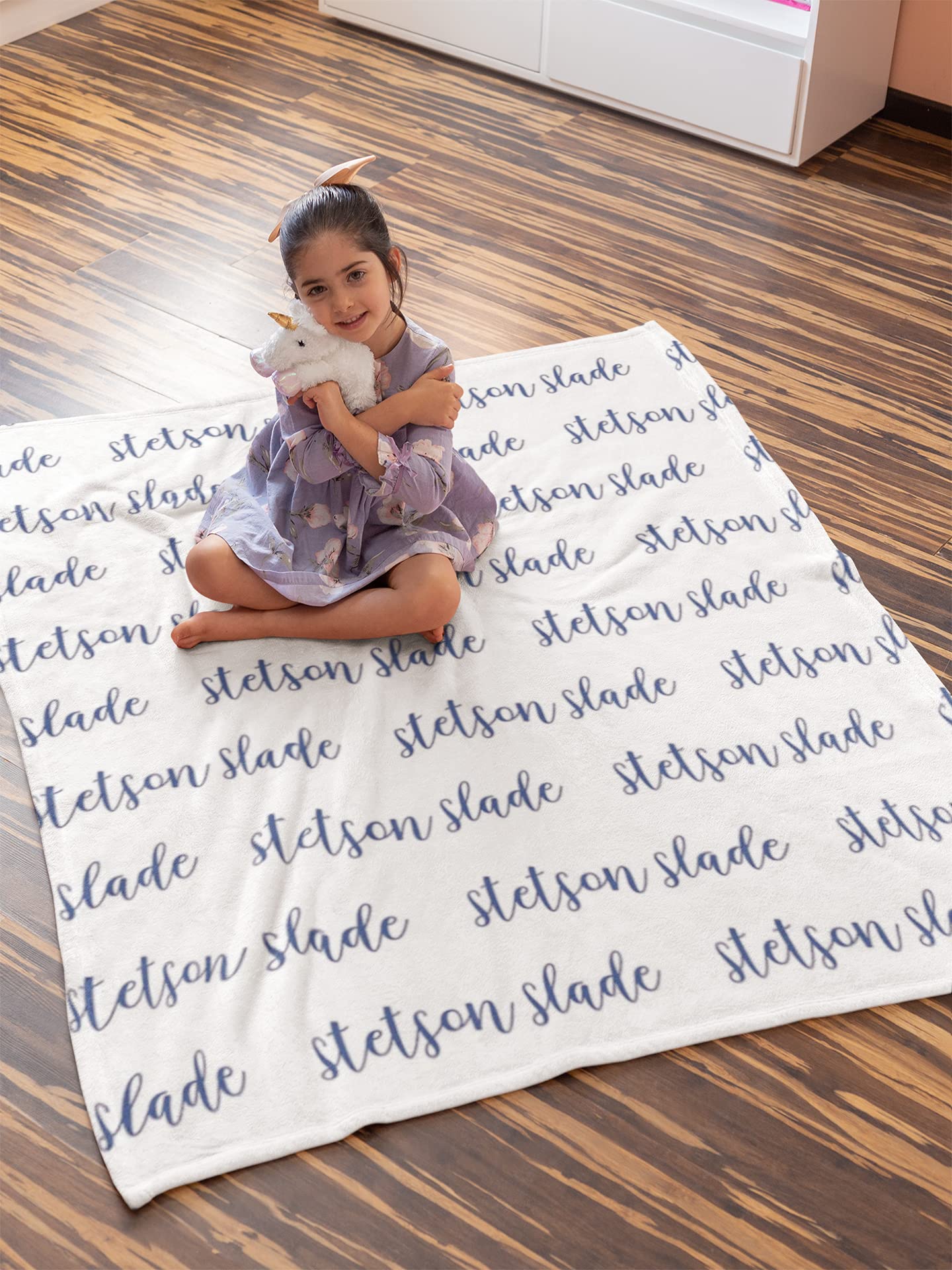 Personalized Baby Blankets for Newborns - Custom Name & Monogram Baby Blanket Gift Set for Girls & Boys - Soft Swaddle Blanket for Nursery, Christening, Baby Shower & First Birthday Gifts
