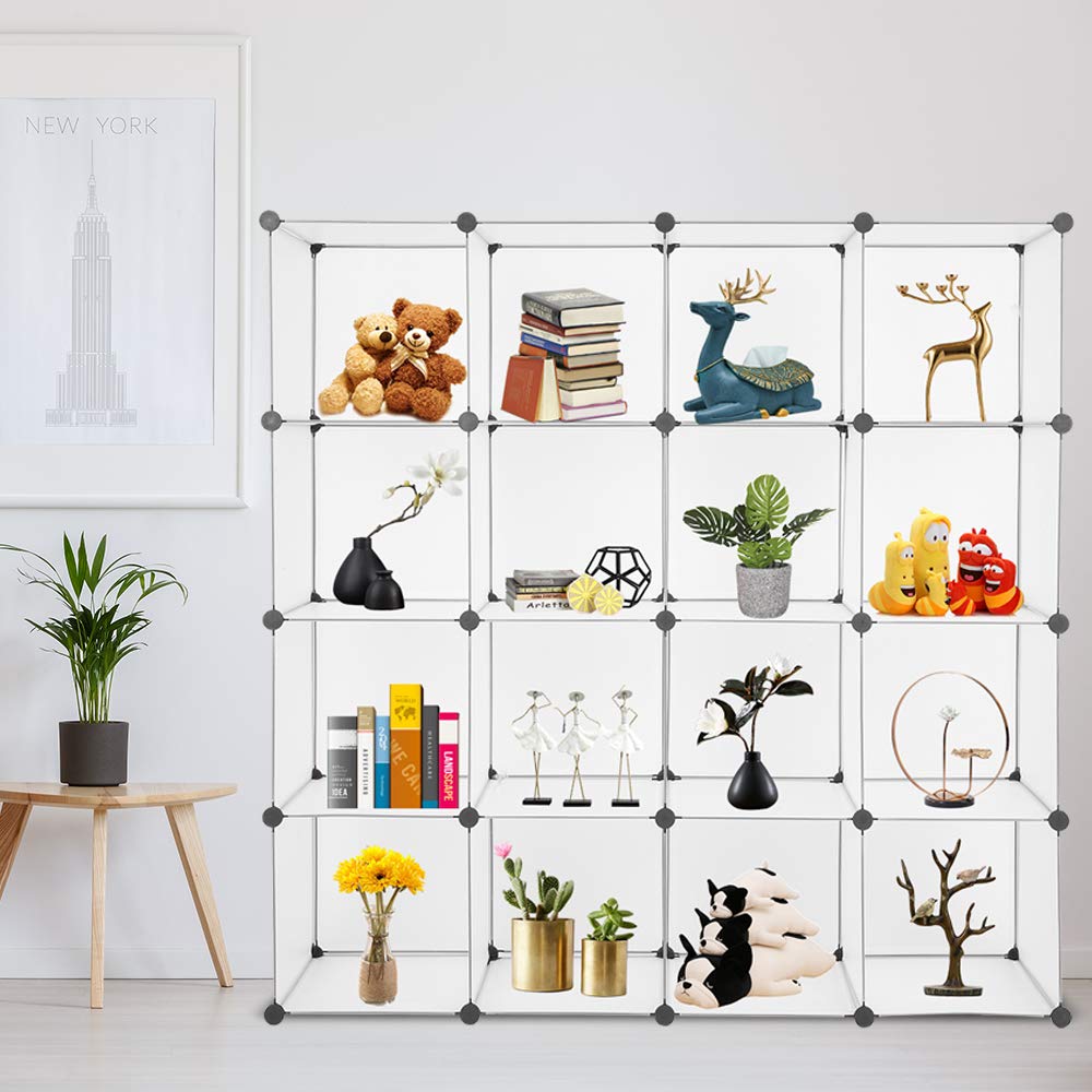 16-Cube Storage Organizer - Mytunes Cube Bookcase Shelf for Closet, Books & Home Organization | Perfect for Bedroom, Living Room & Office Storage