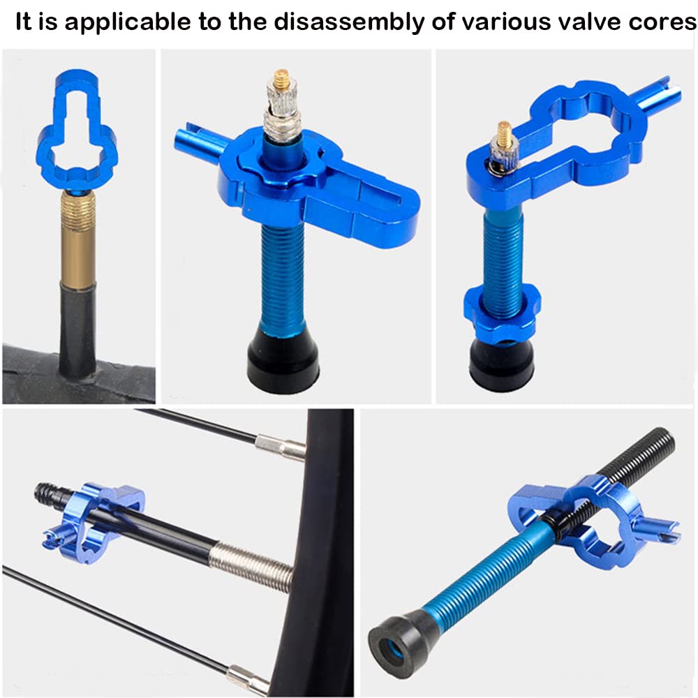 4 in 1 Bike Valve Core Remover Tool - Presta & Schrader Tire Valve Repair Kit for Bicycles, Motorcycles & Cars - Essential for Flat Tire Fixes & Maintenance