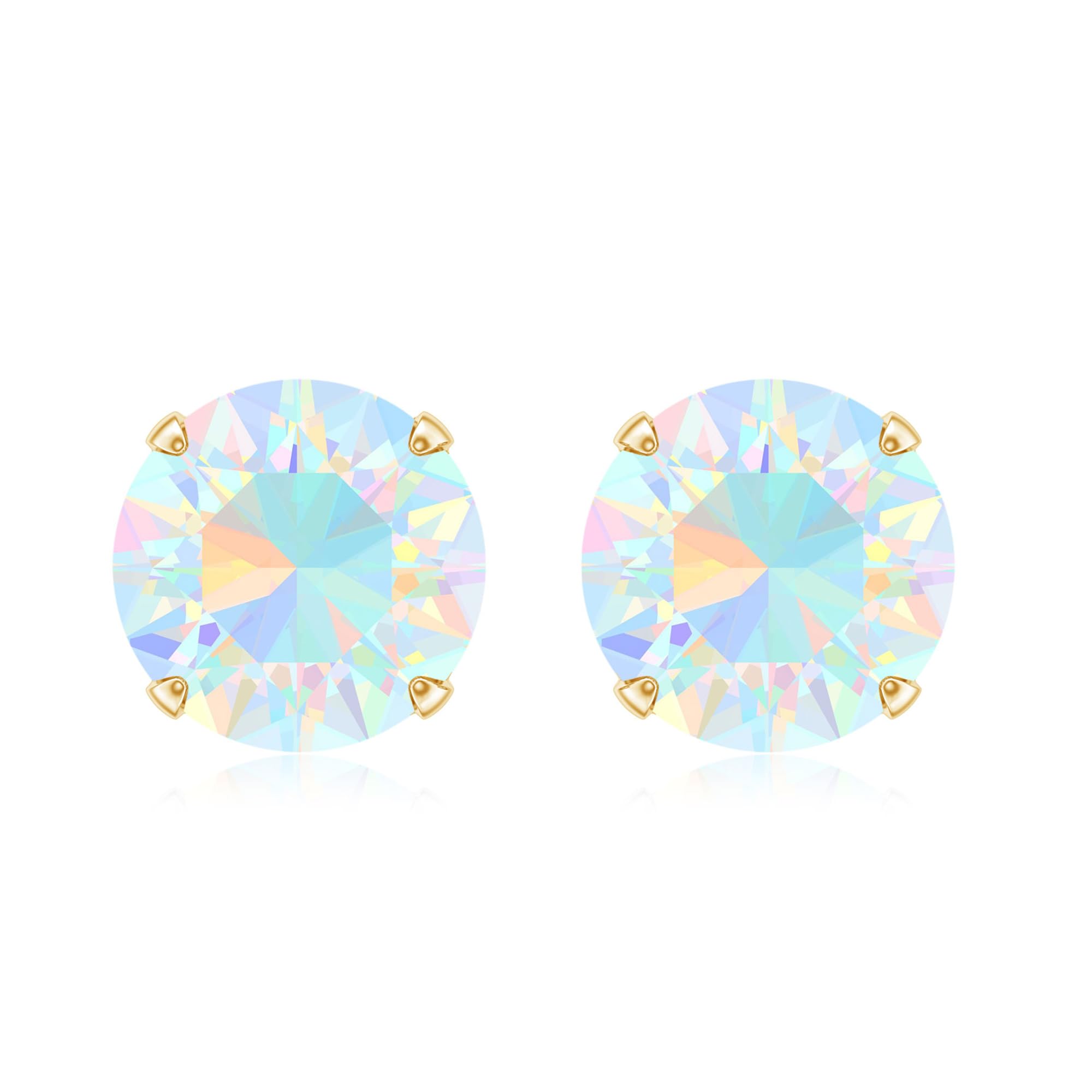 Certified Natural Opal Stud Earrings for Women | AAA Quality October Birthstone Jewelry | Perfect Gift for Birthday, Anniversary & Special Occasions