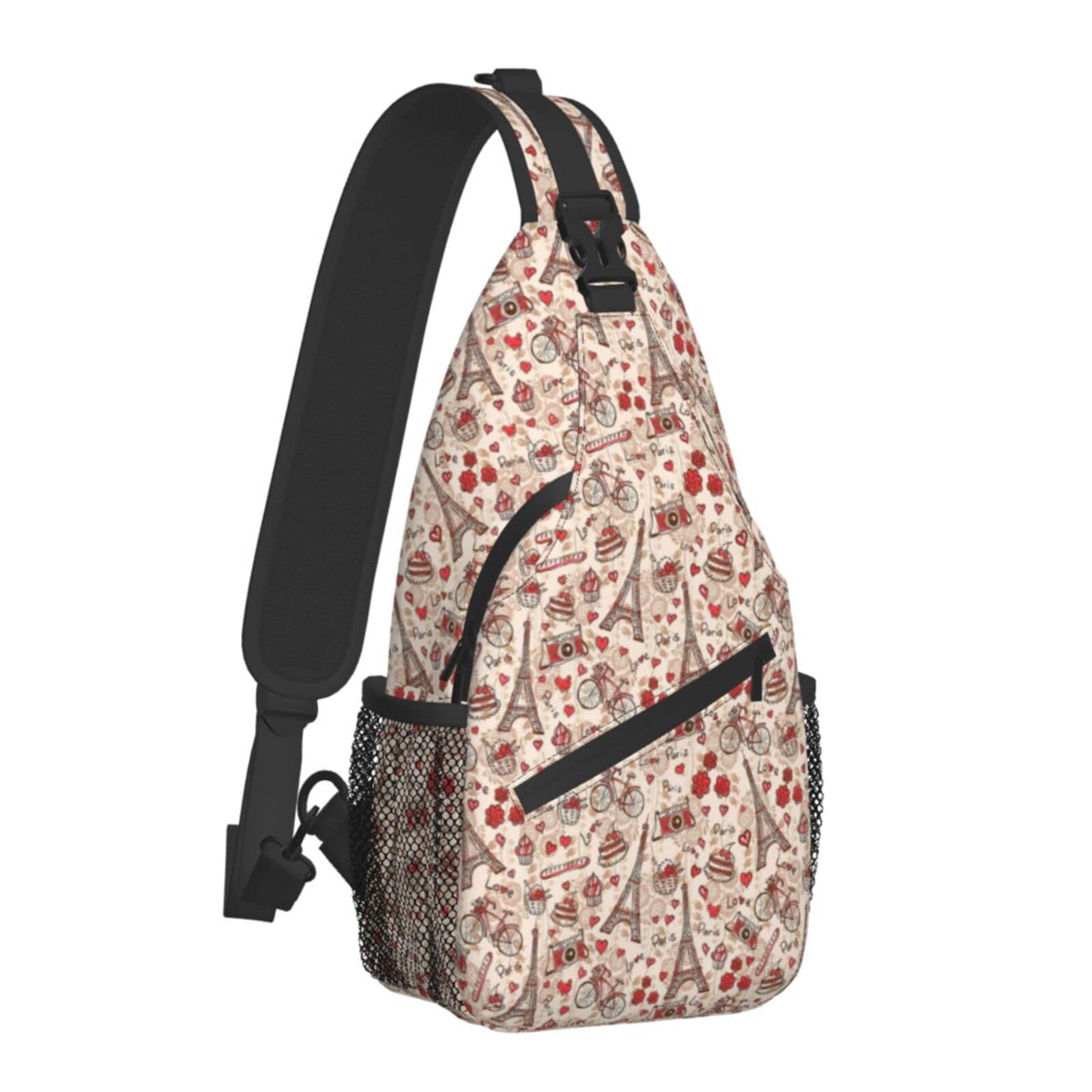 Eiffel Tower Backpack - Stylish Sling Bag for Women, Crossbody Shoulder Bag with Rope Pattern, Perfect for Travel, Hiking & Daily Use