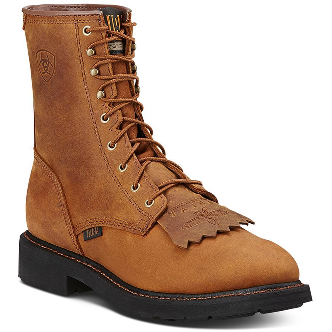 **Cascade 8 Inch Soft Toe Work Boots in Aged Bark – Durable & Comfortable for Construction, Hiking & Outdoor Work**