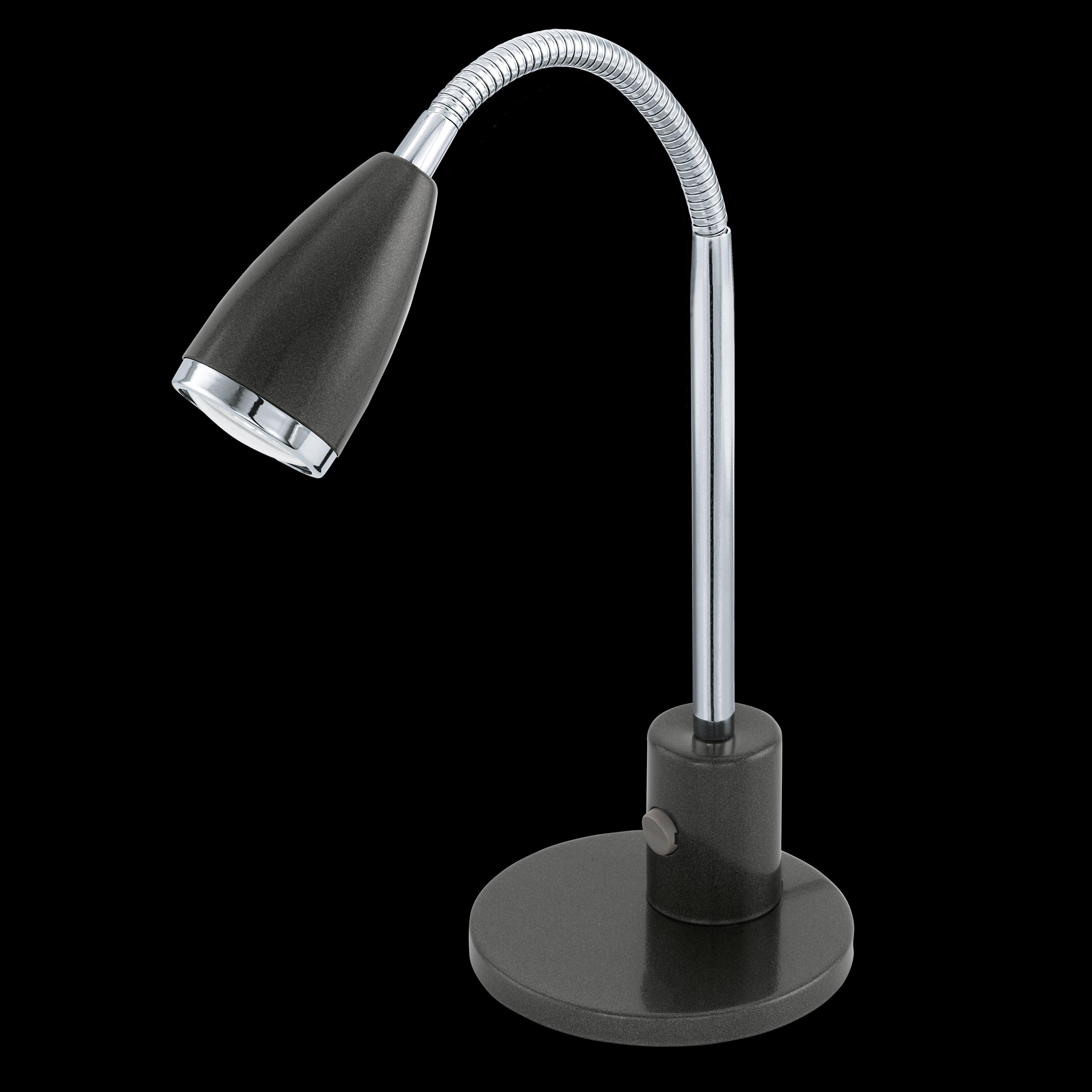 Eglo Fox Modern Black & Chrome Table Lamp - Stylish Desk Lamp for Living Room, Bedroom, or Office Decor