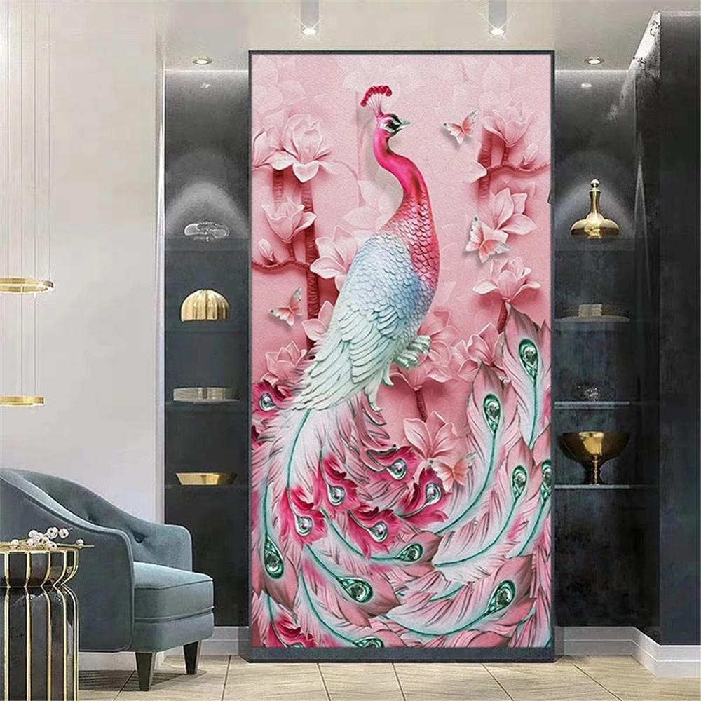 5D Diamond Painting Kits for Adults Beginners - Large Peacock DIY Diamond Art by Numbers (36x72 Inch) - Full Round Drill Rhinestone Embroidery Cross Stitch Craft - Perfect for Home Wall Decor, Gift & Stress Relief