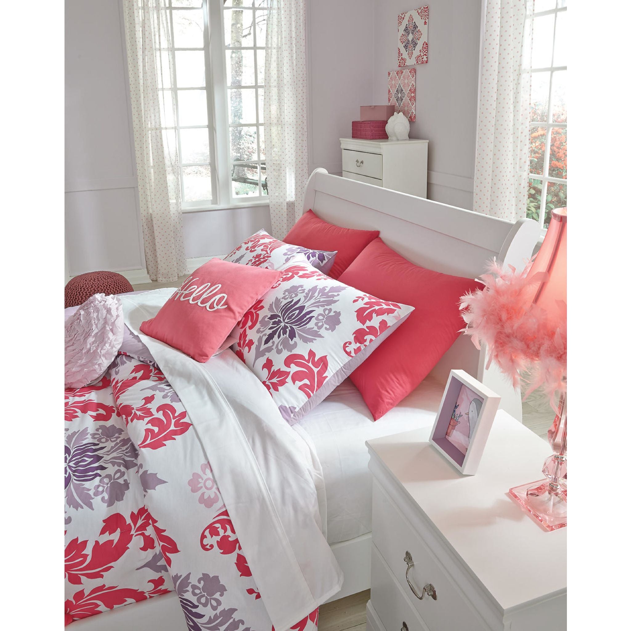 Anarasia White Sleigh Headboard - Queen Size Upholstered Bed Frame Headboard for Bedroom - Perfect for Modern, Farmhouse & Traditional Home Decor
