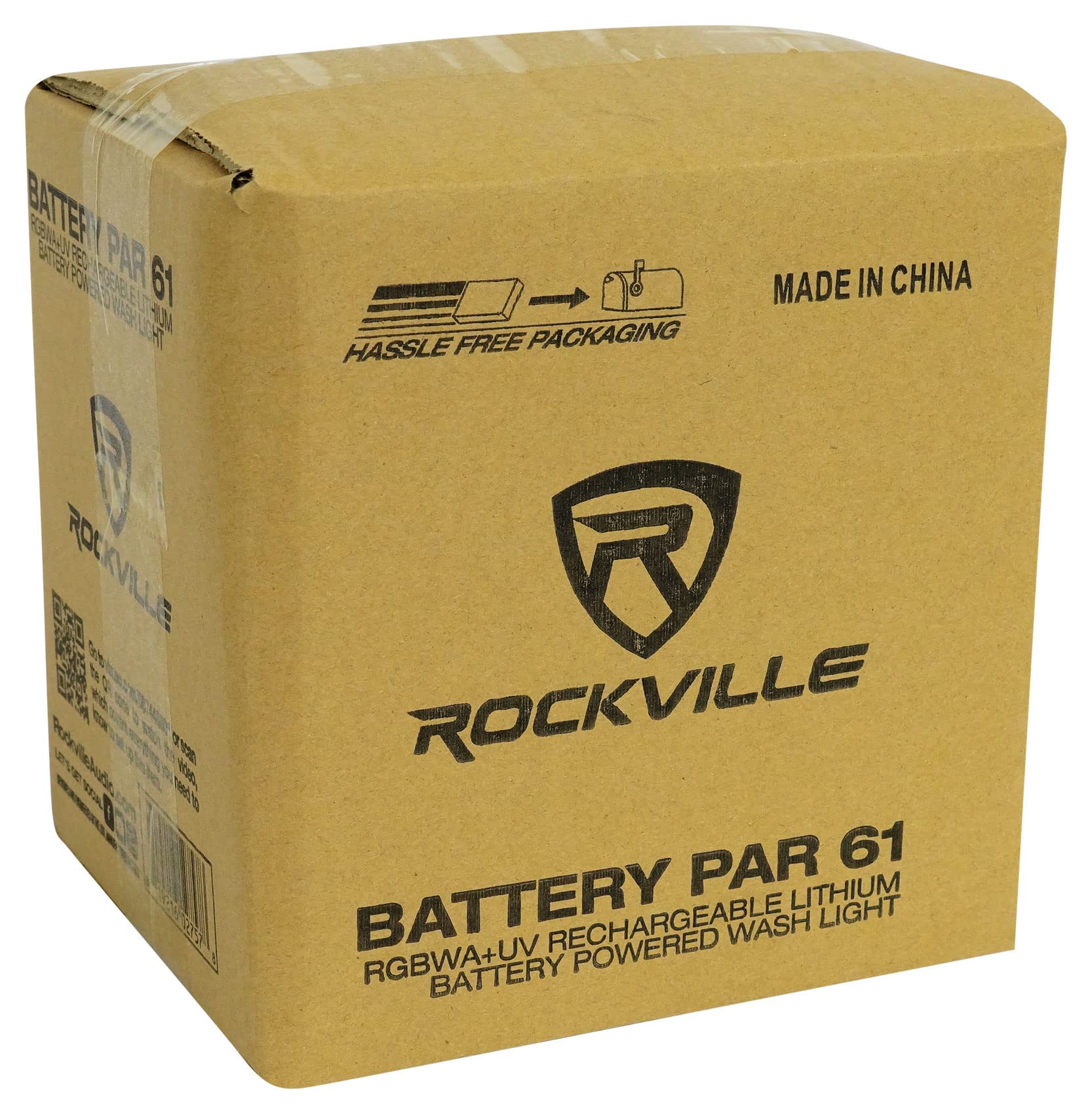 Rockville 4-Pack Rechargeable RGBWA+ DMX DJ Uplights with Remote - White PAR 61 Battery Powered LED Lights for Stage, Wedding, and Event Lighting
