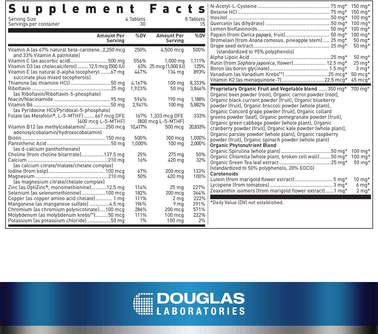 Douglas Labs Ultra Preventive X - Premium Multivitamin Supplement for Immune Support & Overall Wellness - Ideal for Daily Health Maintenance & Active Lifestyles