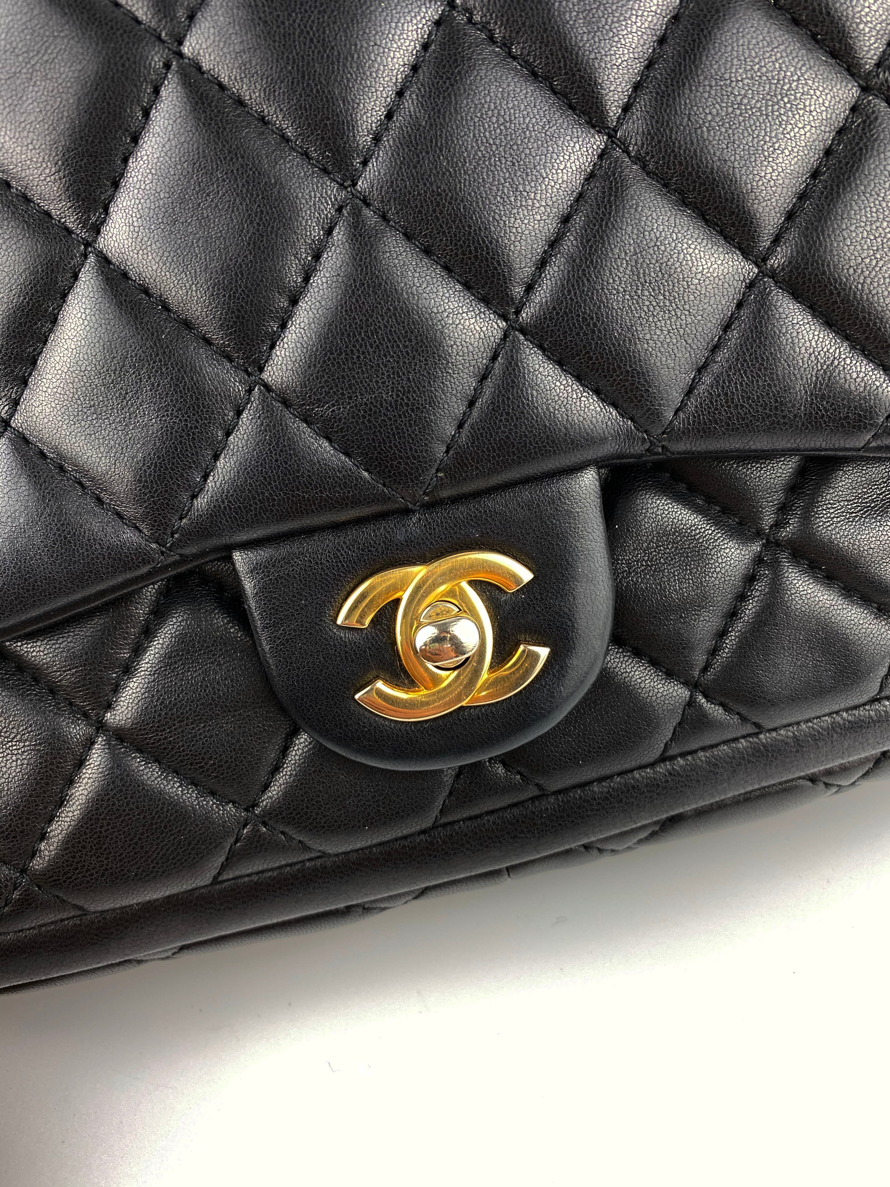 Chanel Black Small Lambskin Quilted Flap Bag with Silver-Tone Hardware - Luxury Crossbody Purse for Women, Perfect for Evening Parties & Date Nights
