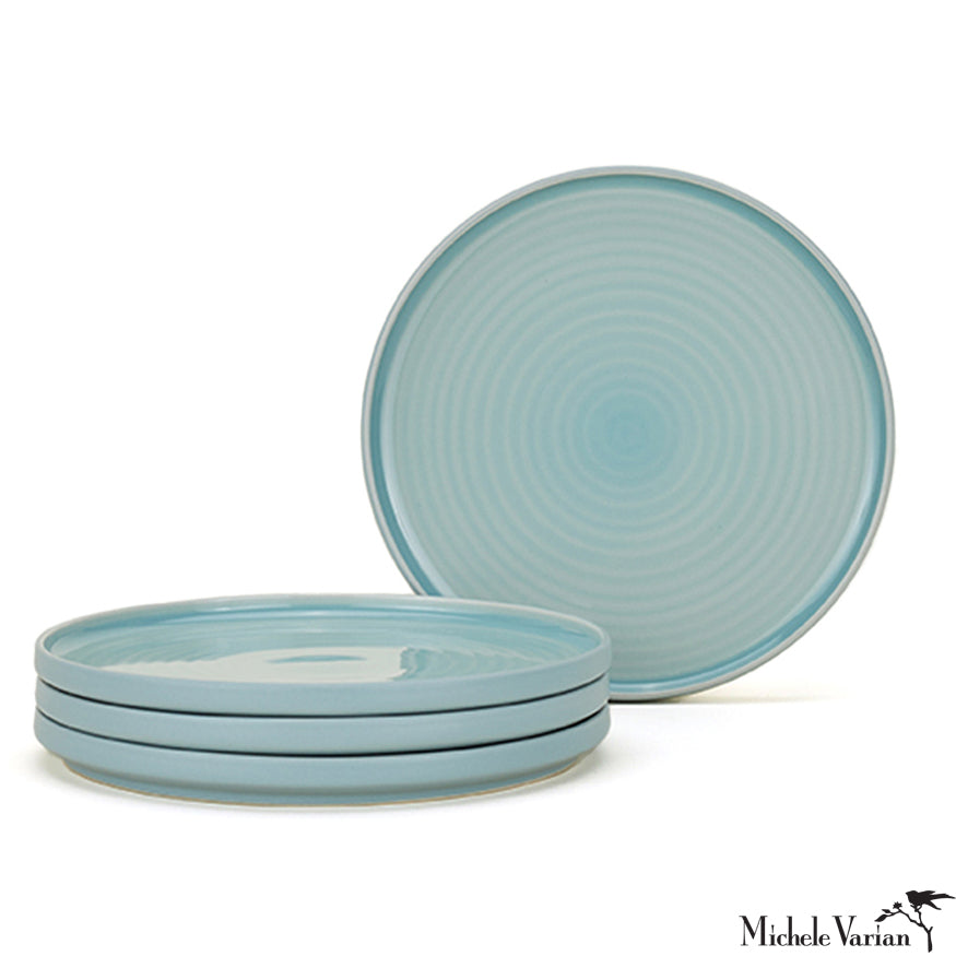 Premium 4-Piece Sky Blue Dinner Plate Set - Elegant & Durable Porcelain Plates for Everyday Dining, Parties & Special Occasions