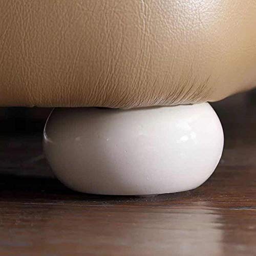 4PCS White Round Bun Feet Wood Sofa Legs - Solid Hardwood Furniture Legs for Cabinet, Ottoman, TV Stand & Dresser | DIY Home Decor Upgrade for Living Room & Bedroom