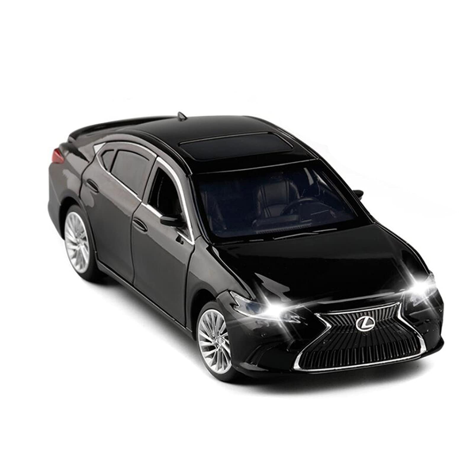 1/32 Scale Utopone ES300 High Simulation Diecast Model Car Kit - Luxury White Collectible Toy with Sound & Light - Perfect for Gifts, Display, and Car Enthusiasts