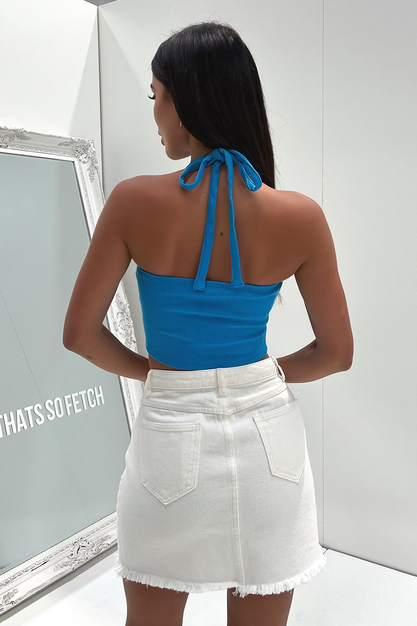 Stylish White Henley Denim Skirt for Women | Casual & Chic Summer Outfit | Perfect for Beach, Brunch & Date Nights