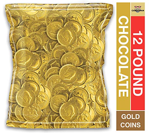 12lb Bulk Gold Coins Milk Chocolate Candy - Party Favors, Birthday Gifts, Halloween Treats & Holiday Desserts