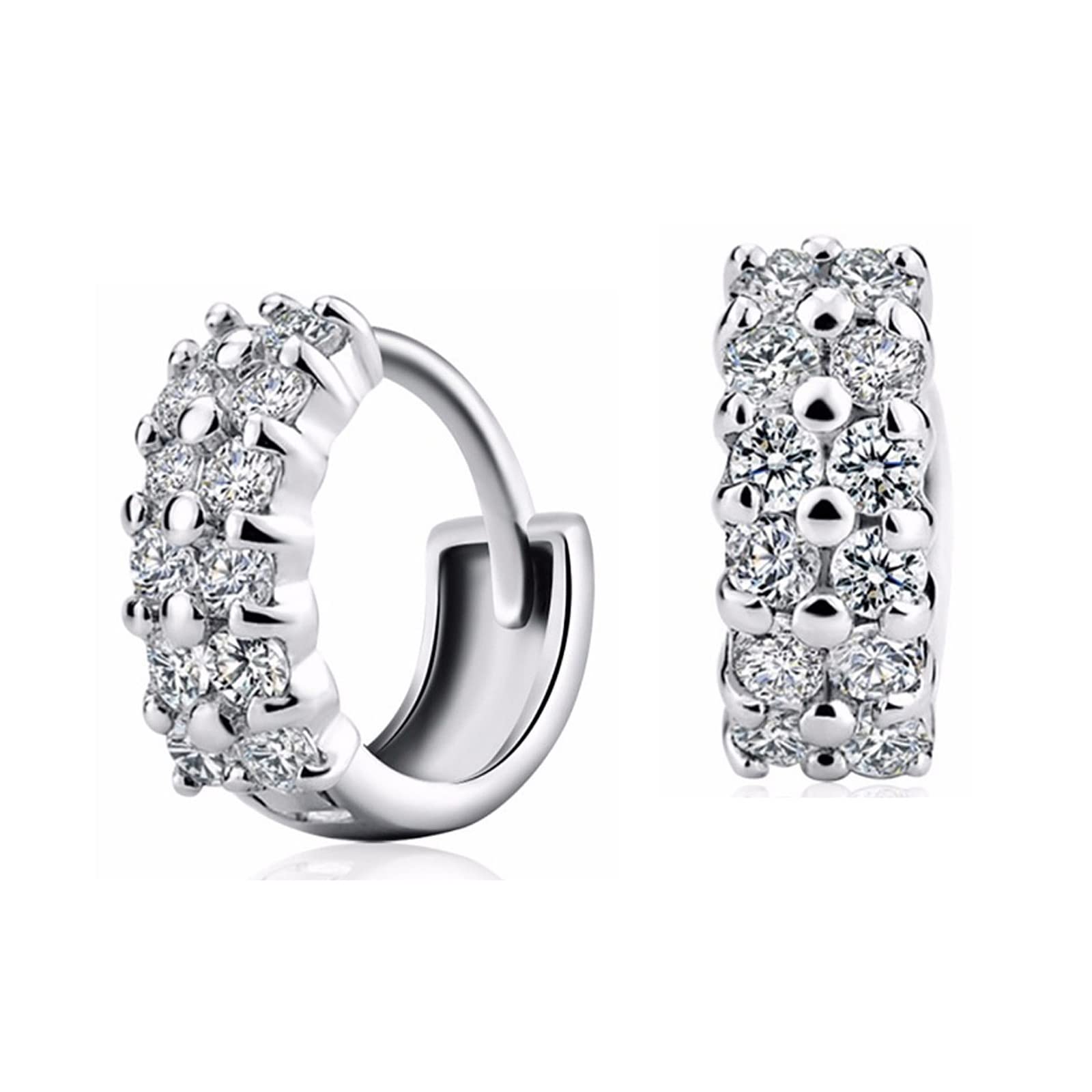 Zirconia Hoop Earrings for Women - 925 Sterling Silver Dainty Rhinestone Earrings | Elegant Jewelry Gift for Birthday, Anniversary & Everyday Wear