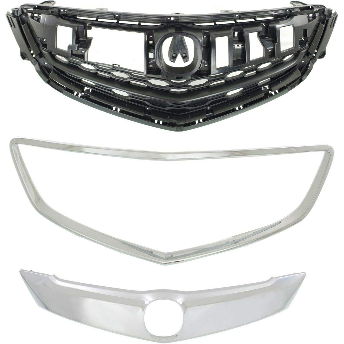 Premium Replacement Grille Grill Kit for 2015 Acura TLX - OEM Style Front Bumper Grille Assembly - Perfect for Car Enthusiasts & Auto Repair Shops (Easy Installation & Enhanced Vehicle Appearance)