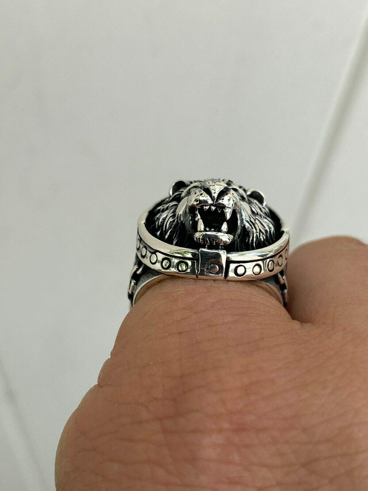 925 Sterling Silver Men's Lion of Judah Ring - Sizes 7-13 - Bold Statement Jewelry for Men - Perfect for Gifts, Weddings & Everyday Wear