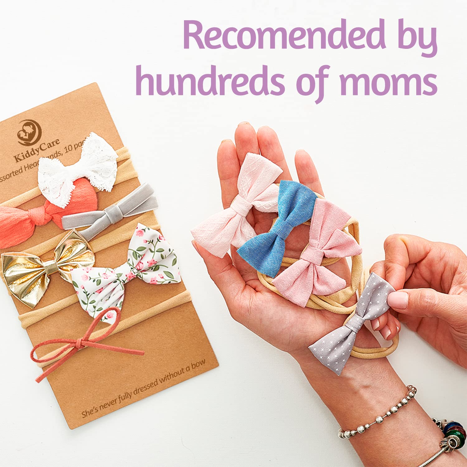 KiddyCare Baby Hair Bows & Headbands - 10pc Set for Girls | Newborn Hair Accessories for Parties & Photos