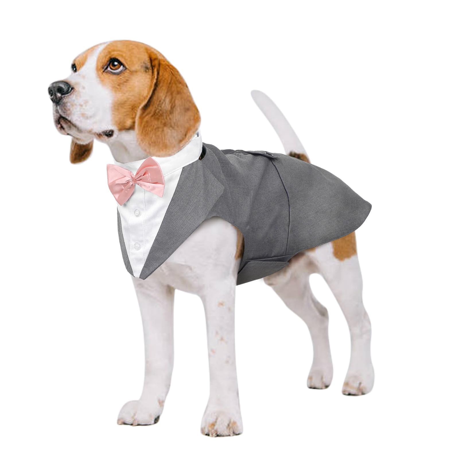 Kuoser Dog Tuxedo Suit & Bandana Set - Formal Wedding Attire for Medium & Large Dogs | Perfect for Golden Retrievers, Bulldogs & Samoyeds | Great for Weddings, Parties & Special Occasions