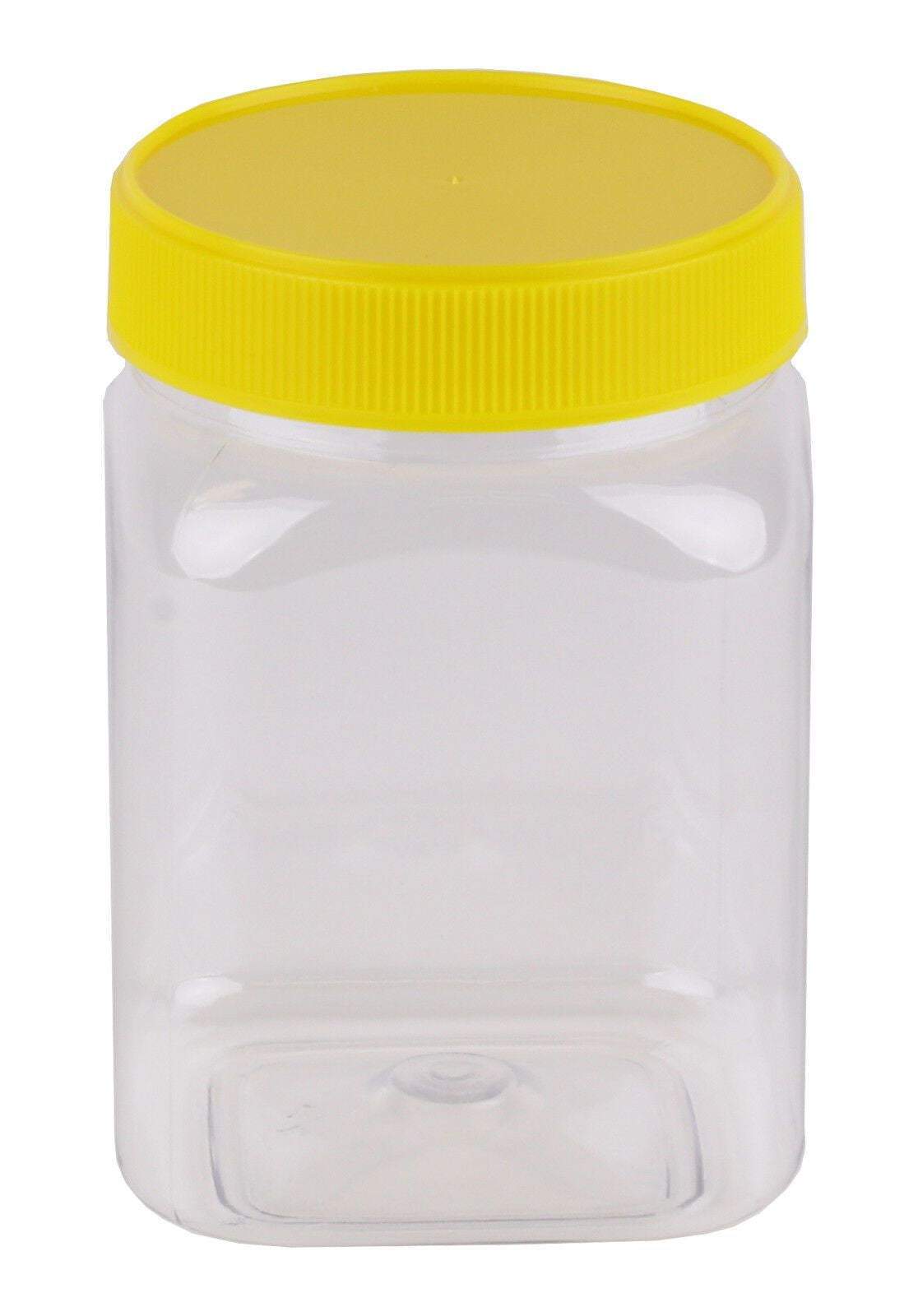 500 Grams/360 ml Square PET Plastic Honey Containers - Food Grade, Leak Proof, Reusable for Honey, Syrup, Jam, and DIY Crafts - Perfect for Home, Kitchen, and Gift Packaging