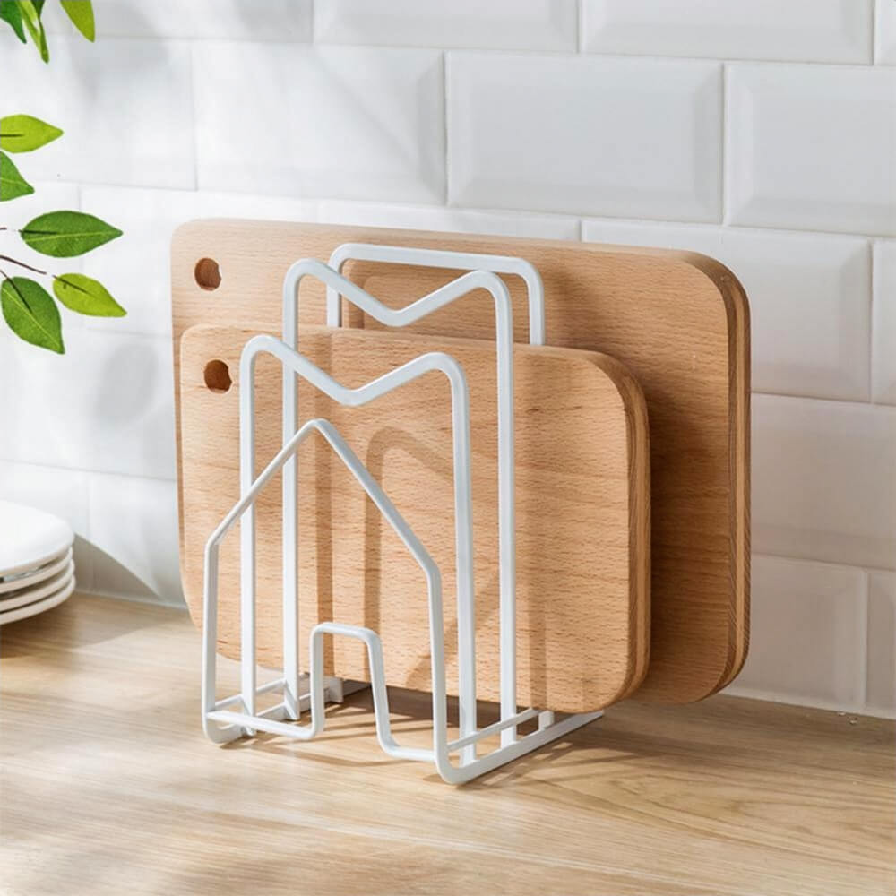 Premium Wooden Cutting Board Set with Storage Rack - Durable Bamboo Chopping Boards for Kitchen - Perfect for Meal Prep, Cooking & Entertaining