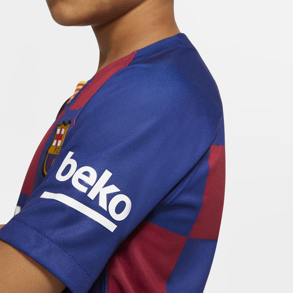 Nike FC Barcelona 2019/20 Stadium Home Big Kids' Soccer Jersey - Authentic Youth Football Shirt for Boys & Girls - Perfect for Match Day, Training & Fan Support